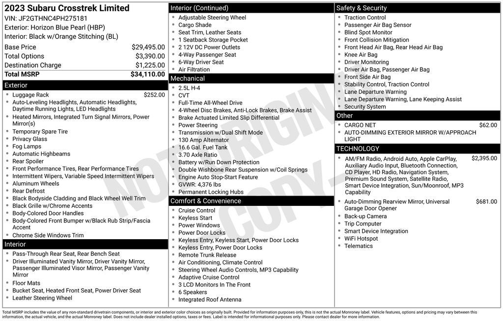 2023 Subaru Crosstrek Limited