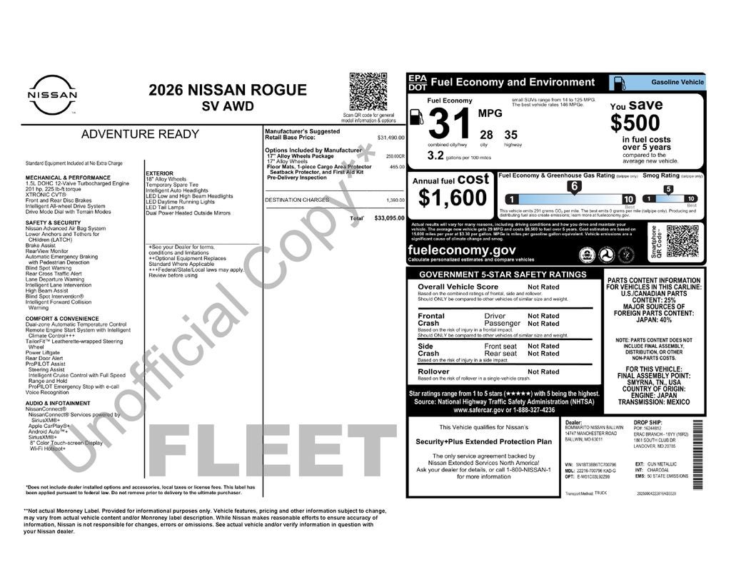 2026 Nissan Rogue SV