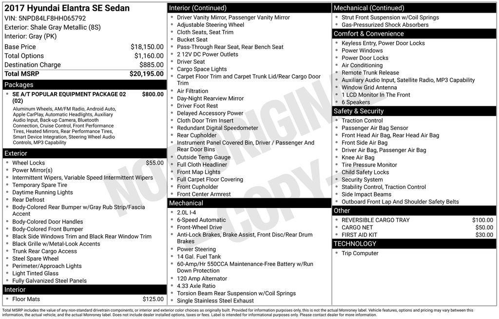 2017 Hyundai Elantra SE