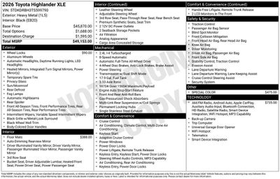 2026 Toyota Highlander XLE