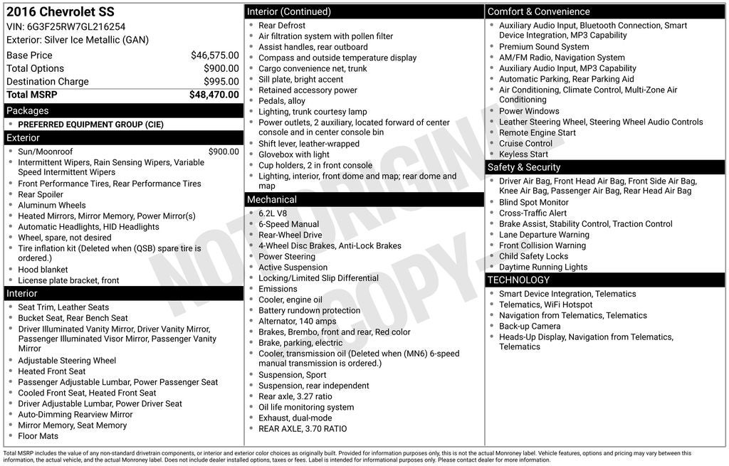 2016 Chevrolet SS Base