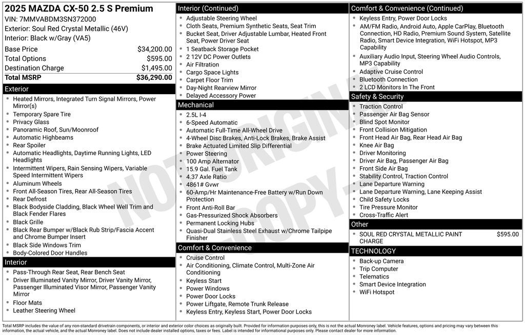 2025 Mazda Mazda CX-50 2.5 S Premium Package