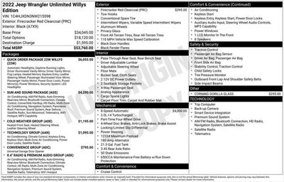 2022 Jeep Wrangler Unlimited Willys