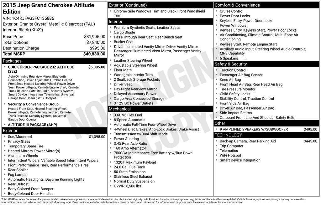 2015 Jeep Grand Cherokee Altitude
