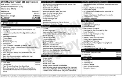 2025 Hyundai Tucson SEL Convenience