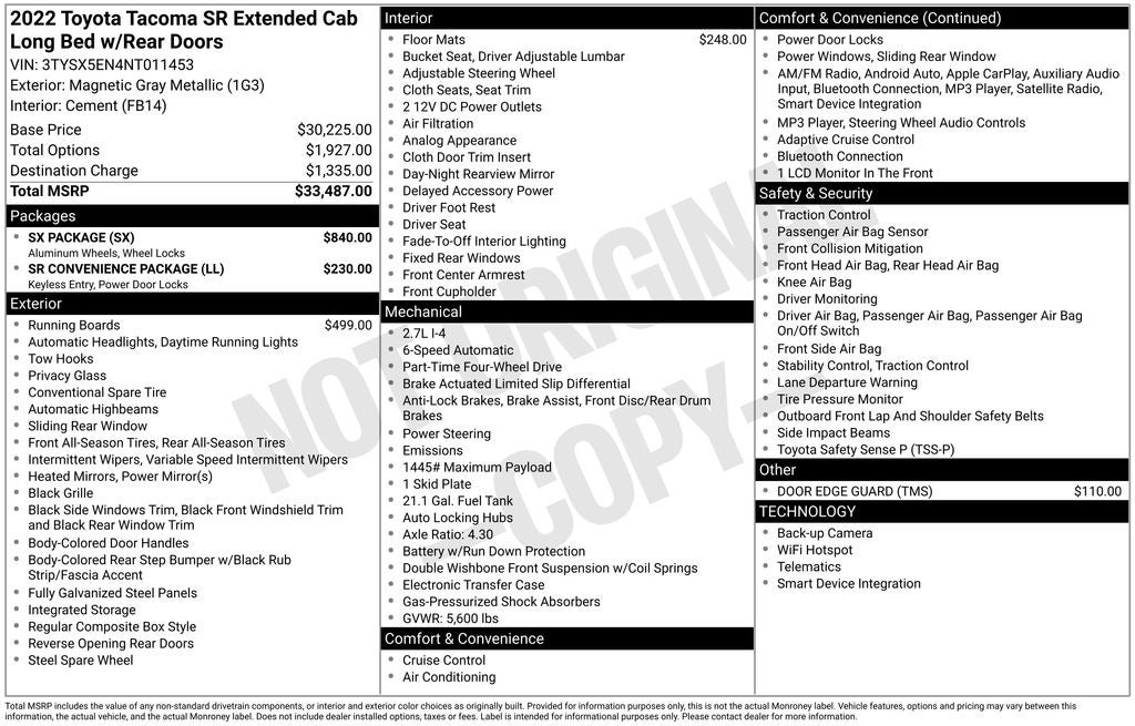 2022 Toyota TACOMA SR SR