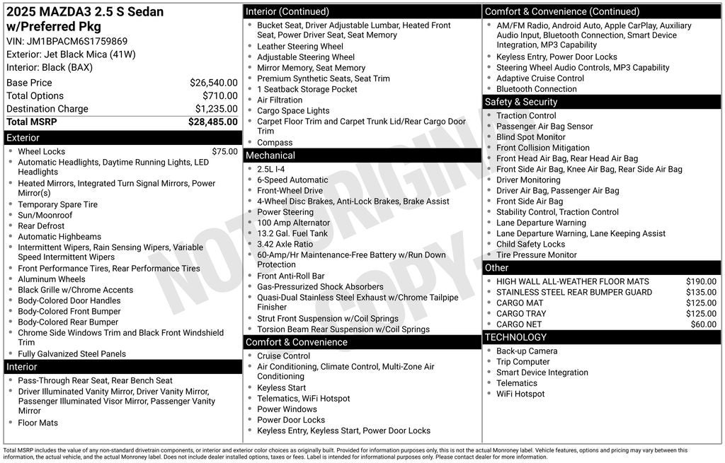 2025 Mazda Mazda3 2.5 S Preferred Package