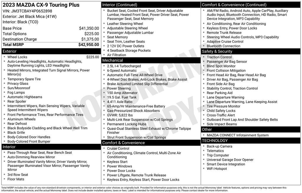 2023 Mazda Mazda CX-9 Touring Plus